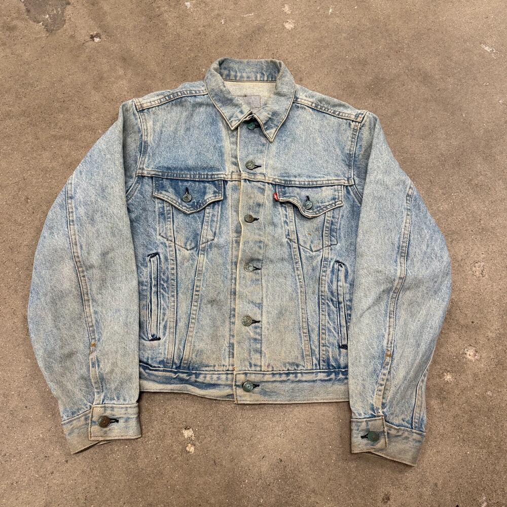 Vintage 90s Levis 70506 Denim Trucker Button Jacket 42/Large USA Blue Men